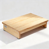 3.5" Wooden Half Step with Non-Slip Rubber Feet