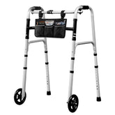 Silver Lightweight 8-Level Senior Walker with Storage Bag