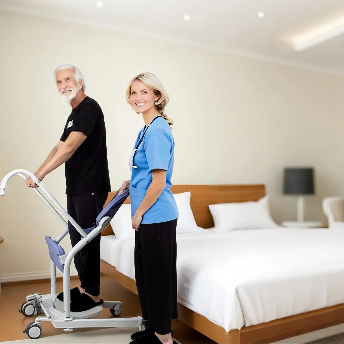 Sit-to-Stand Manual Patient Lift with Adjustable Base