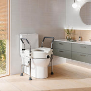 Adjustable 4.5" Raised Toilet Seat with Arms and Legs