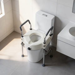 Adjustable 4.5" Raised Toilet Seat with Arms and Legs