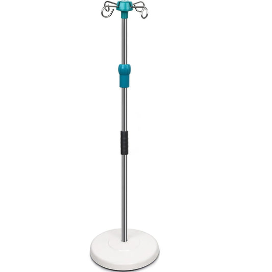 Heavy Duty Solid Base IV Pole Stand with 4 Hooks,Adjustable Height 44”to77” Portable Medical Pole iv Stand,IV Bag Stand with Removable IV Bag Holder, Removable Top iv Pole for Home,Hospital,Clinic