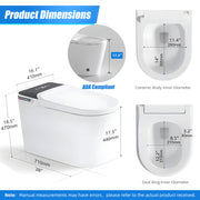 12“ Rough In Toilet with Bidet and Dryer for Power Outage