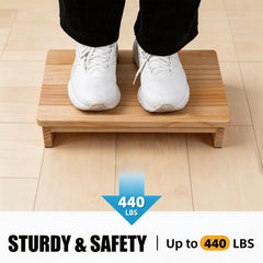 3.5" Wooden Half Step with Non-Slip Rubber Feet