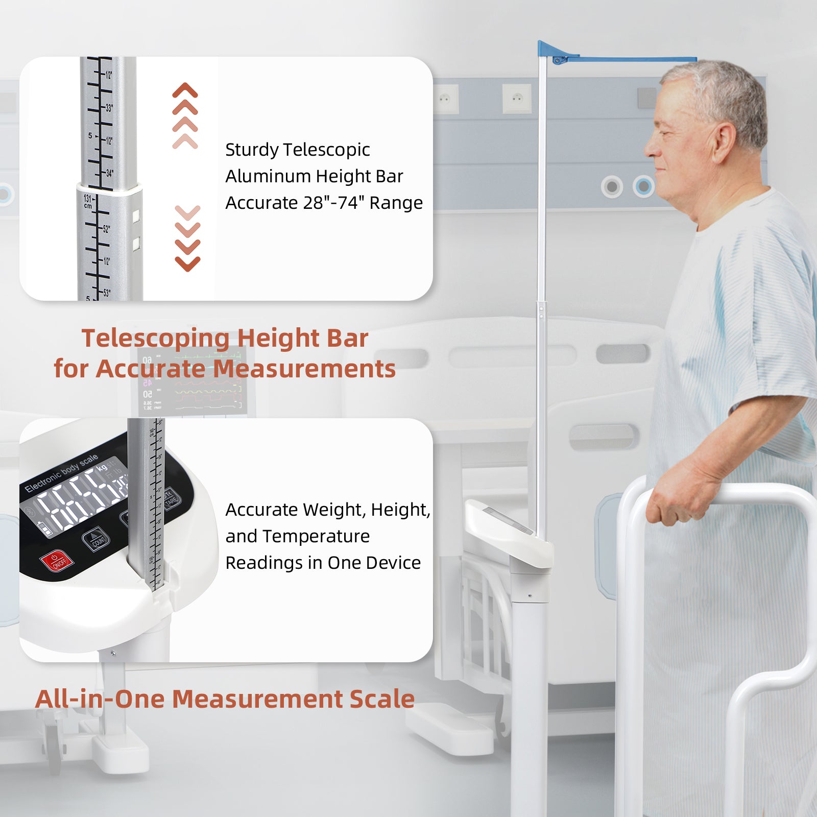 Caring Scale USB Rechargeable Scale for Clinics & Eldercare – Living Caring