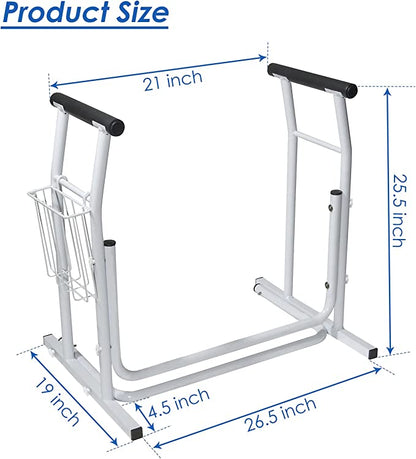 Stand Alone Toilet Safety Rails with Support Grab Bar Handles