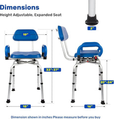 Non-Slip 360° Swivel Shower Chair with Hole And Arms