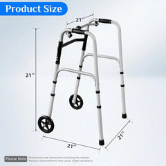 Silver Lightweight 8-Level Senior Walker with Storage Bag
