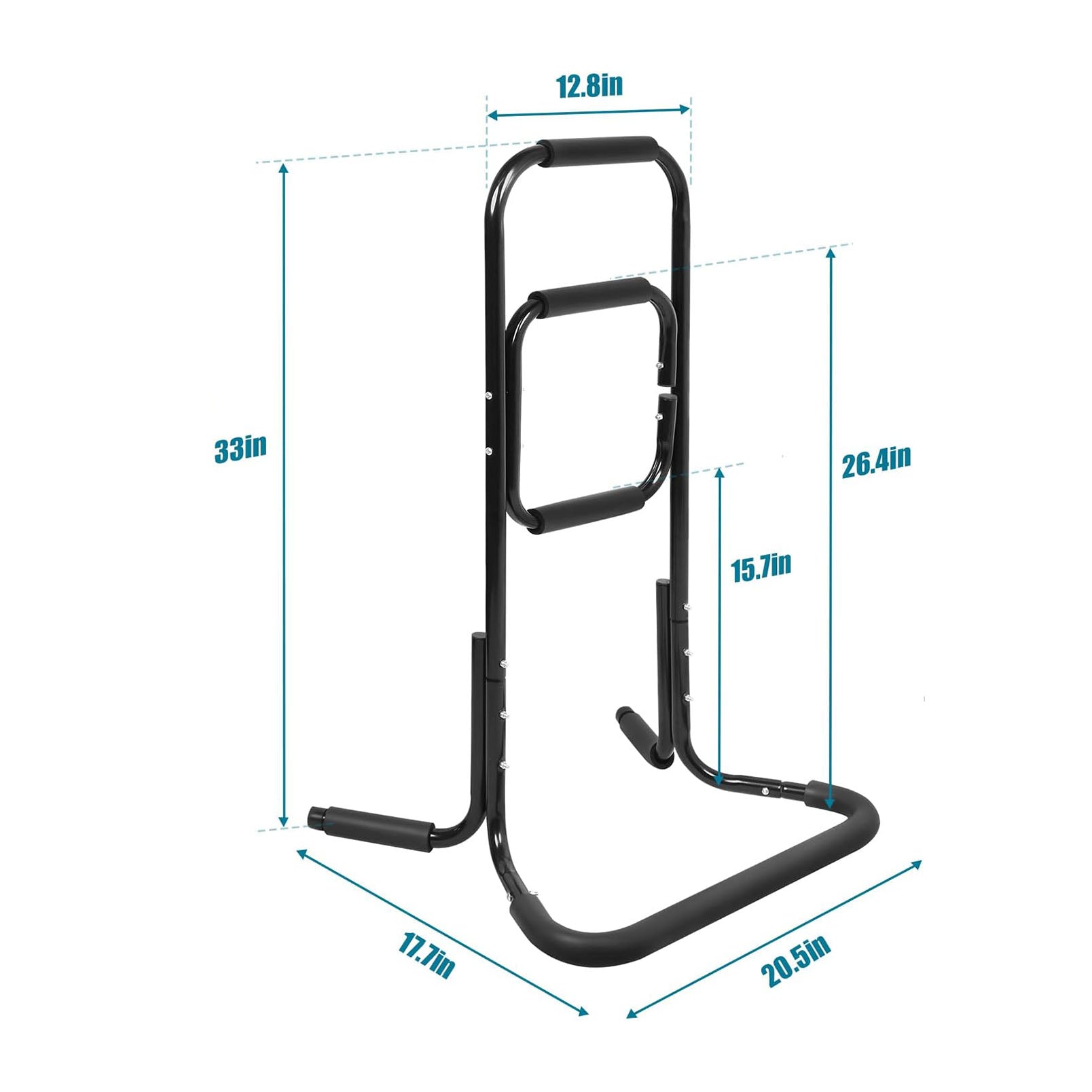 Portable Black Aluminium Stand Up Lift Assist from Floor with Anti-Slip Protector