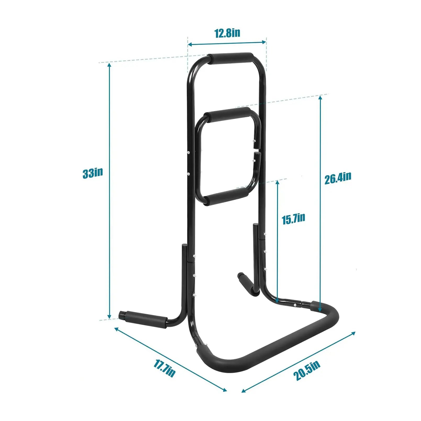 Portable Black Aluminium Stand Up Lift Assist from Floor with Anti-Slip Protector