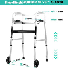 Adjustable Collapsible Heavy Duty Rollator Walker
