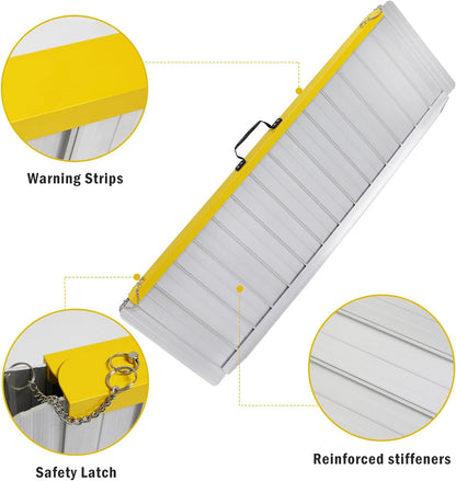 Portable Wheelchair Ramp 4FT, 48.6" L x 31.5" W Folding Wheelchair Ramps, 800 LBS Capacity Handicap Ramp with Non-Slip Surface, Wheelchair Ramps for Home, Steps, Stairs, Doorways, Curbs