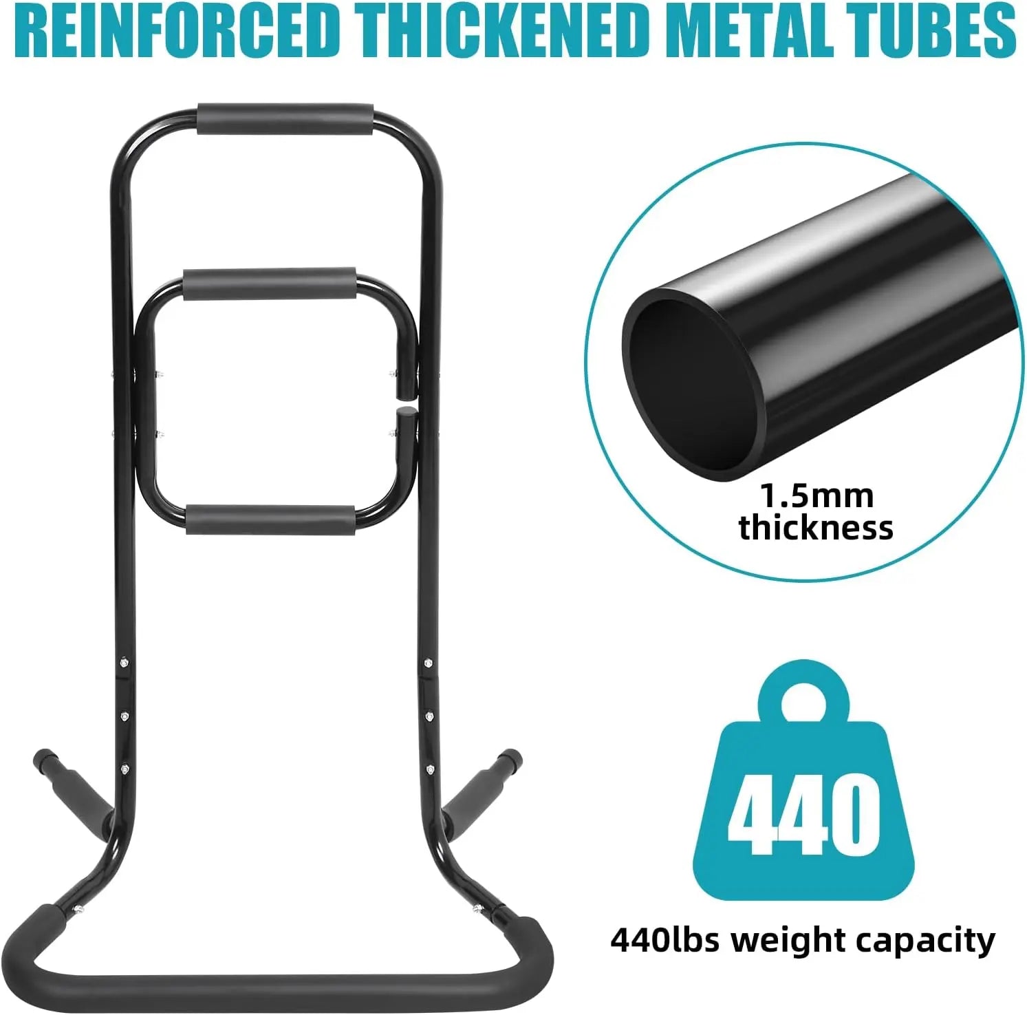 Portable Black Aluminium Stand Up Lift Assist from Floor with Anti-Slip Protector