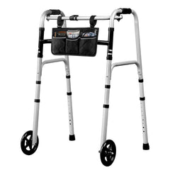Silver Lightweight 8-Level Senior Walker with Storage Bag