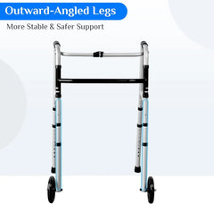Silver Lightweight 8-Level Senior Walker with Storage Bag