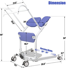 Sit-to-Stand Manual Patient Lift with Adjustable Base