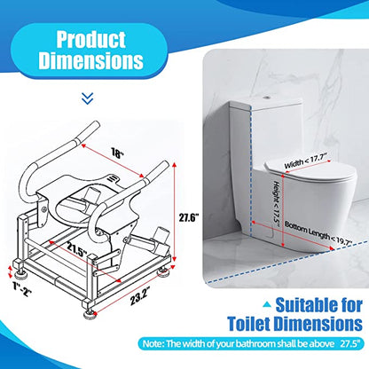 Electric Dual Motors Elevated Toilet Seat Lift with Handles