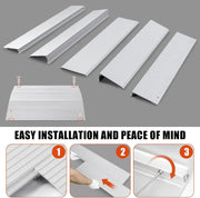 Metal ramp panels with installation instructions on a gray background