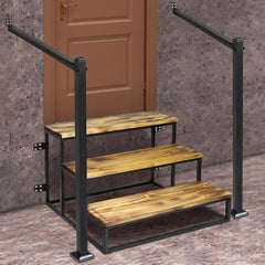 Versatile Prefab Multi-Step Outdoor Stairs with Handrails