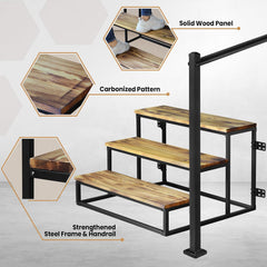 Versatile Prefab Multi-Step Outdoor Stairs with Handrails