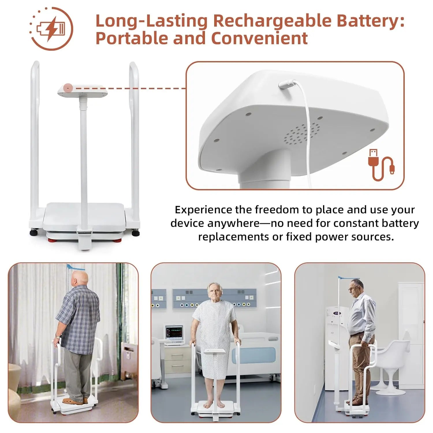 USB Rechargeable Scale for Clinics & Eldercare