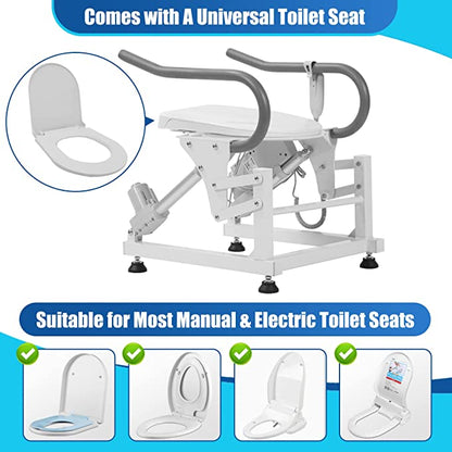 Electric Dual Motors Elevated Toilet Seat Lift with Handles