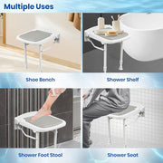 Wall Mounted Folding Shower Seat-White
