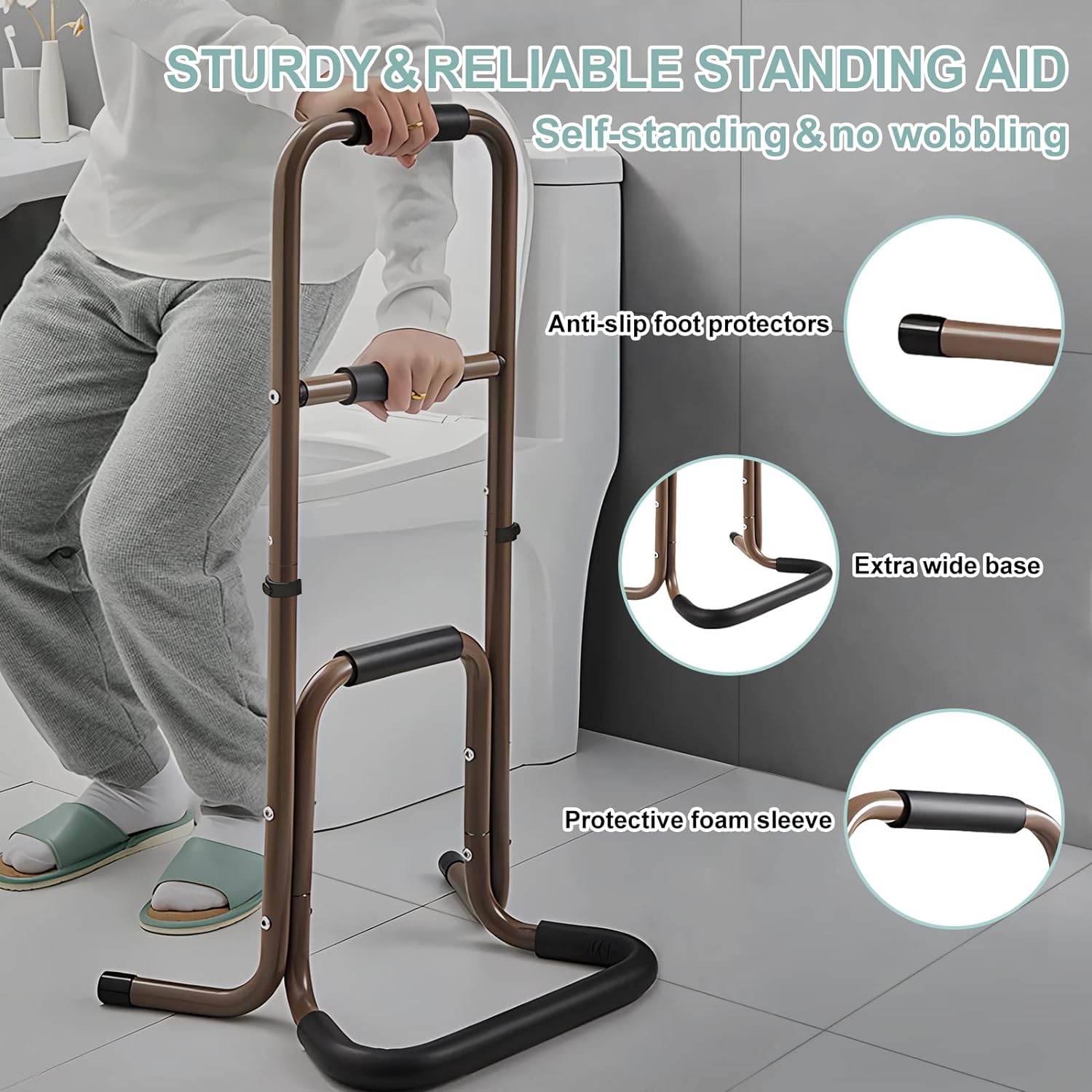 Adjustale Height Aluminium Stand Up Portable Lift Assist from Floor with Anti-Slip Protector