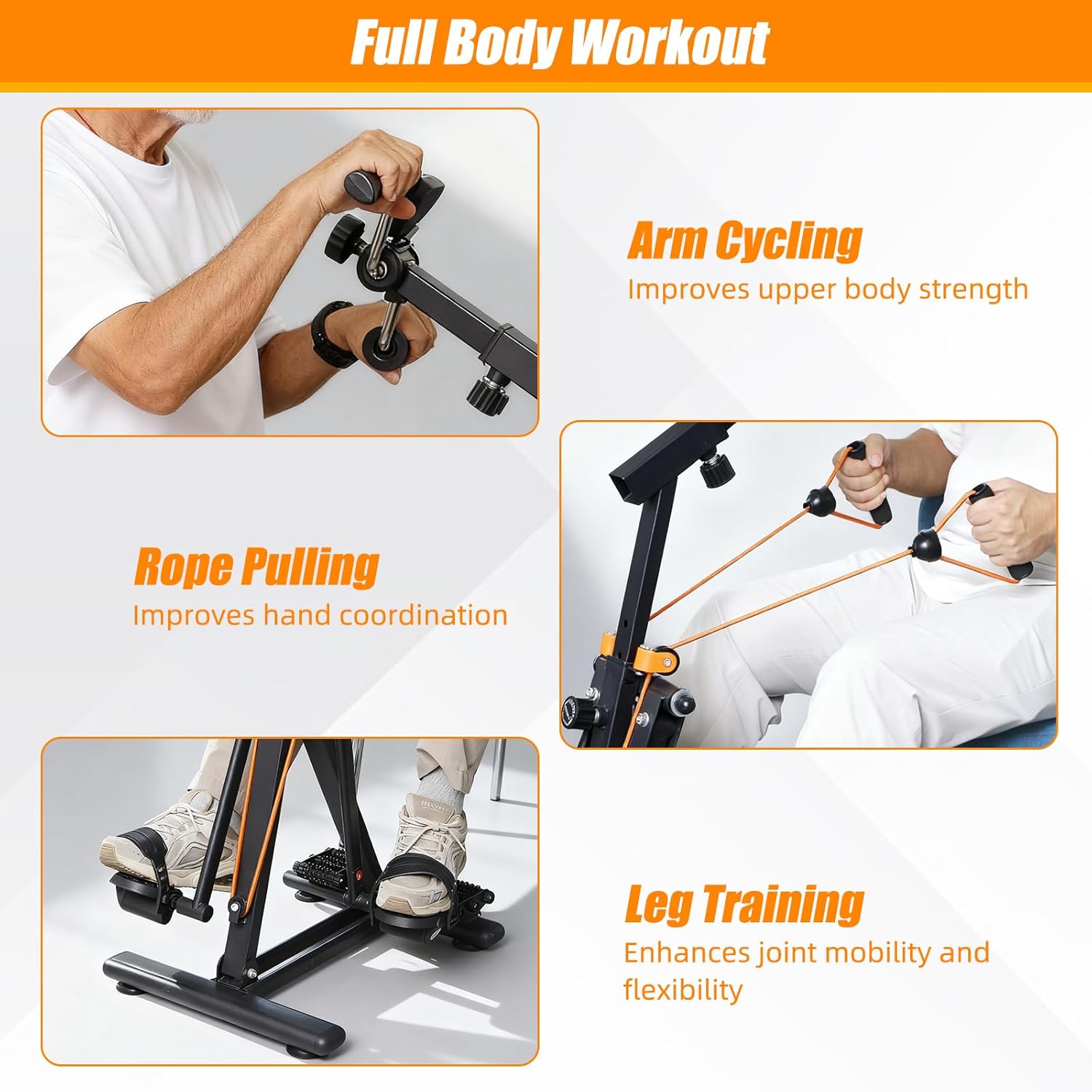 hand pedal machine Arm and Leg Folding Pedal Exerciser for Senior, Adjustable Resistance – Living Caring
