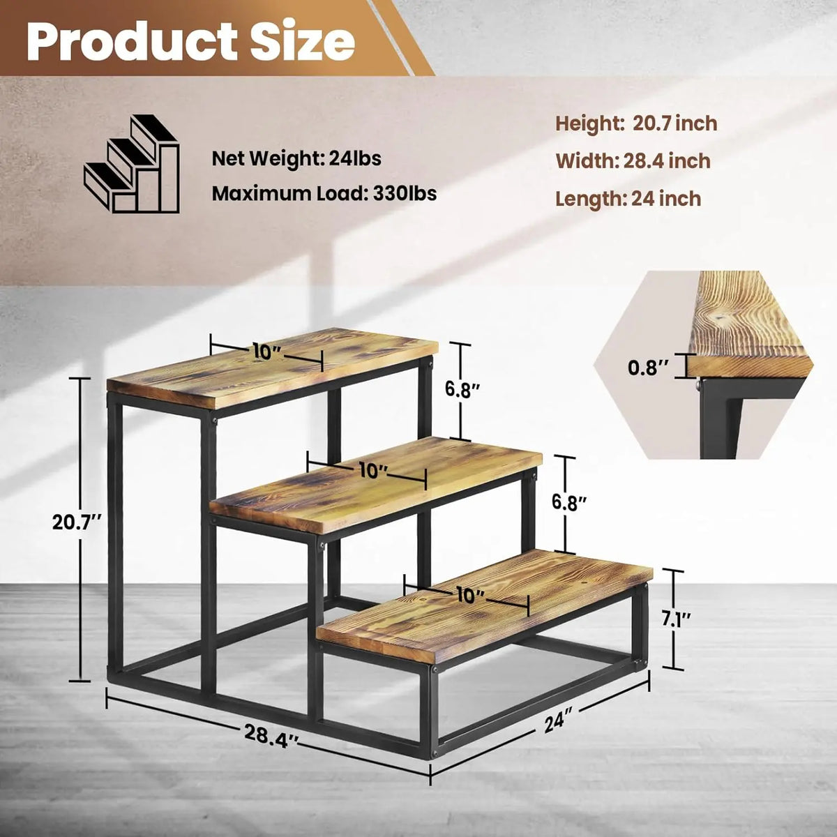 3-Step Versatile Prefab Outdoor Stairs with Landing