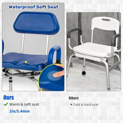 Non-Slip 360° Swivel Shower Chair with Hole And Arms