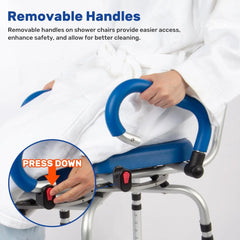 Non-Slip 360° Swivel Shower Chair with Hole And Arms