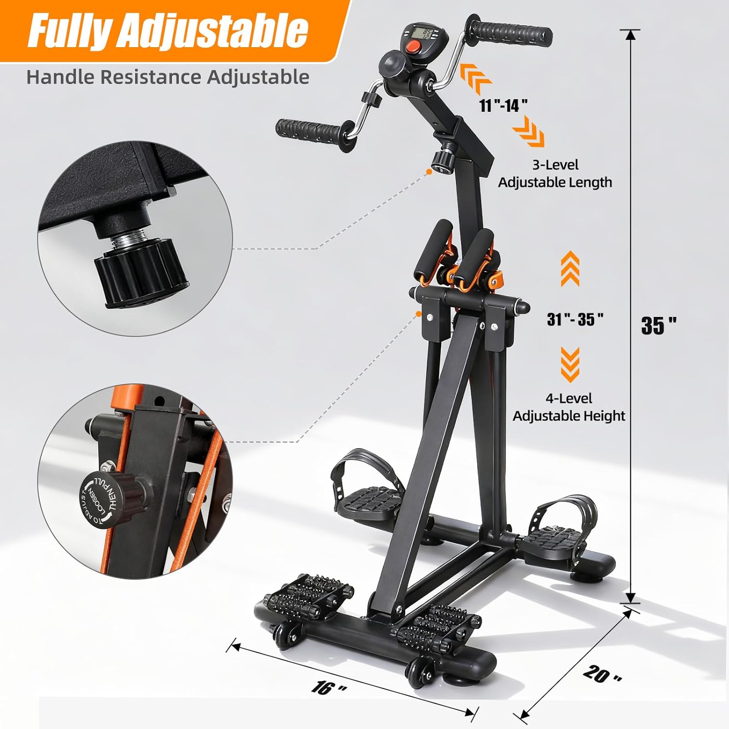 pedal machine Folding Adjustable Arm and Leg Pedal Exerciser for Seniors