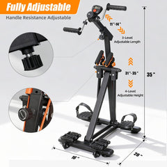 Folding Adjustable Arm and Leg Pedal Exerciser for Seniors