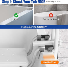 3-in-1 Bathtub Safety Handrail with Step Stool and Seat For Seniors
