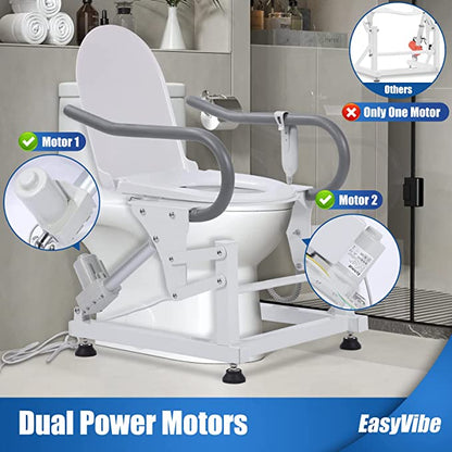 Electric Dual Motors Elevated Toilet Seat Lift with Handles