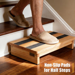 3.5" Wooden Half Step with Non-Slip Rubber Feet