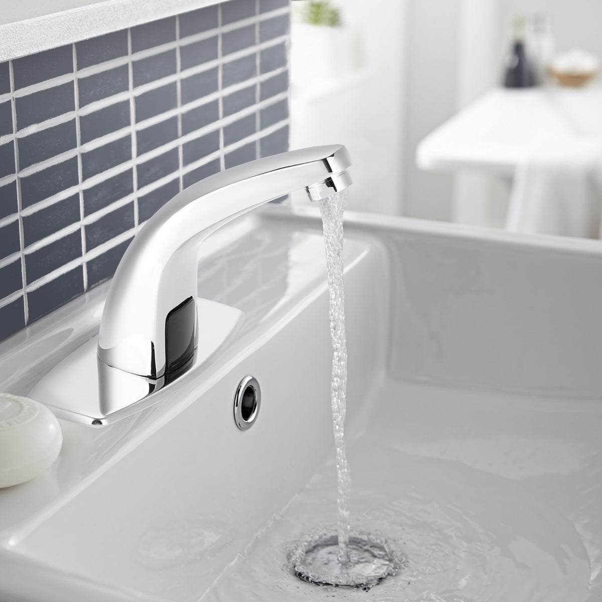 Touchless Sink Faucet – Motion Sensor, Hands-Free, Chrome