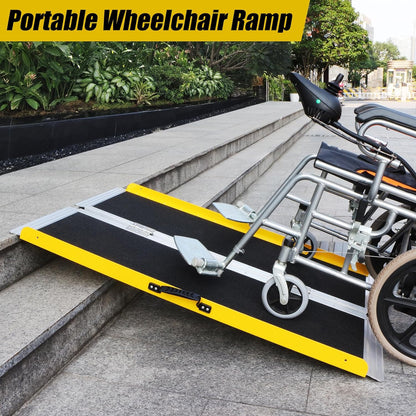 Portable Wheelchair Ramp 4FT, 48.6" L x 31.5" W Folding Wheelchair Ramps, 800 LBS Capacity Handicap Ramp with Non-Slip Surface, Wheelchair Ramps for Home, Steps, Stairs, Doorways, Curbs