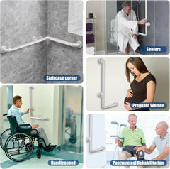 17.5x29 Inch L-Shaped Heavy Duty Non-Slip Wall Mount Grab Bar