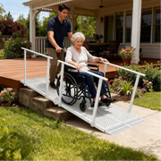 SteelArmour™ Carbon Steel Wheelchair Ramp with Handrails