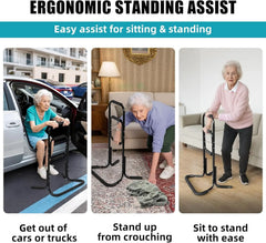 Portable Black Aluminium Stand Up Lift Assist from Floor with Anti-Slip Protector