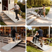 SteelArmour™ Carbon Steel Wheelchair Ramp with Handrails