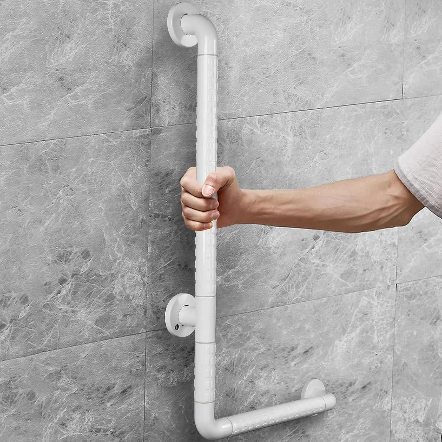17.5x29 Inch L-Shaped Heavy Duty Non-Slip Wall Mount Grab Bar