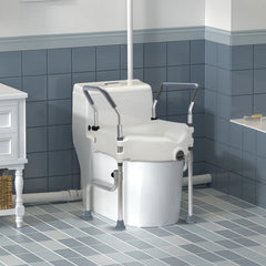 Adjustable 4.5" Raised Toilet Seat with Arms and Legs