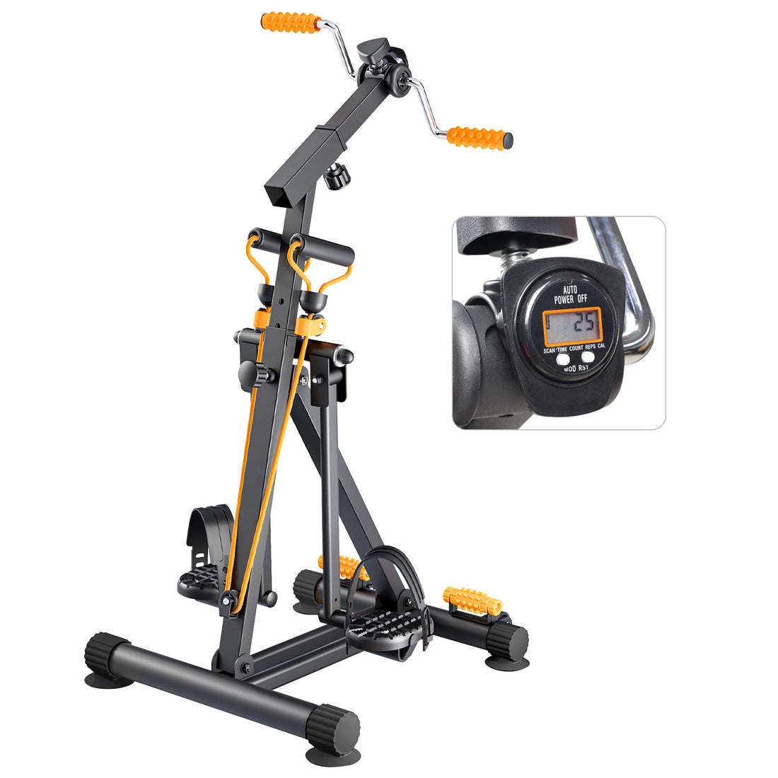 Arm and Leg Folding Pedal Exerciser for Senior, Adjustable Resistance