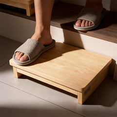 3.5" Wooden Half Step with Non-Slip Rubber Feet