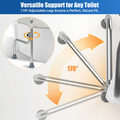 Adjustable 4.5" Raised Toilet Seat with Arms and Legs