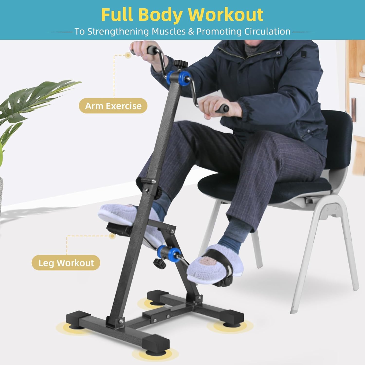 pedal legs Arm and Leg Folding Pedal Exerciser, Adjustable Resistance