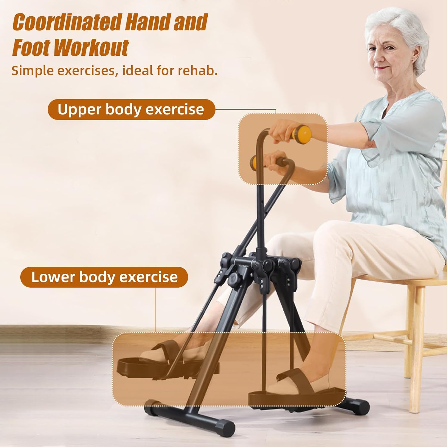 foldable pedal exerciser Folding Arm and Leg Pedal Exerciser, Adjustable Resistance, with Anti-Slip & Shock Absorbing Sucker